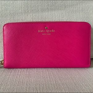 Kate Spade Zip-Around Wallet, Hot Pink